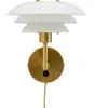 DL20 wandlamp opaal, messing