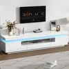 MODERNLUXE Meuble TV 175x38x45cm - Avec 2 portes et 1 tiroir - Avec éc...
