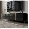 MODERNLUXE Meuble TV L 170cm - avec 4 portes - MDF - Noir