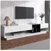 Meuble TV ModernLuxe 190cm - 3 tiroirs et 2 compartiments - Style cont...