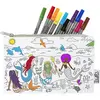 Trousse à colorier lavable et réutilisable Sirènes avec 10 feutres
