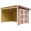 Abri de Jardin Qualité Premium 8,68 m² - H231x248x412 cm - Sans plancher e  paroi latérale - Timbela M939B-REDWOOD RED