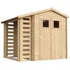 Abri de jardin en bois et range bûches extérieur AVEC SOL TRAITÉ - 3,5...
