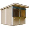 TIMBELA Grand stand marché avec comptoir 5,9 m2 - H240x248x305 cm - Bar jardin, kiosque extérieur - Abri de Jardin Qualité Premium - Construction de Panneaux