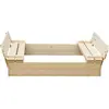 Bac à sable en bois - TIMBELA - M051-1 - 118 x 122 x H20 cm - Couvercl...