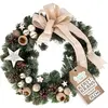 Couronne de Noël Champagne - CREATIVE HOME - Diamètre 35 cm - Couronne de Porte - Decoration Noel Exterieur