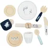 Le Toy Van   10-delig Houten servies Blauw/Wit