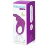 Happy Rabbit - Oplaadbare Vibrerende Rabbit Cock Ring Paars