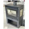 Poêle Prity PM3-TV 13 kW - Vue frontale & 2 côtés - EEK A+