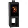 Poêle à bois PRITY PMV-TV   11 kW Noir Graphite Classe A Design Panora...