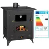 Poêle à bois Prity FR   13,9 kW - Grand four avec thermomètre - Plaque...