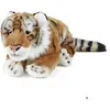 Peluche - LIVING NATURE - Tigre couché - 45 cm - Douceur et réalisme