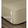 LOVELY HOME Drap Housse 100% Coton 160x200cm - Bonnet 35cm - Beige