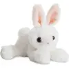 Aurora Pluche konijn/haas knuffel - wit - 20 cm - Konijnen/hazen knuffels