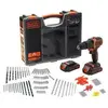 SP SILICON POWER Black & Decker BDCHD18BOA, Perceuse à poignée pistolet, forage, Perçage à percussion, Noir, Orange, 1 cm, 2,5 cm, 1 cm