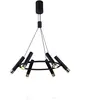 SEARCHLIGHT Lampe suspendue lustre suspension led 6 lampes noir doré spots dimmable