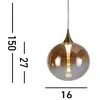 Alchemy Hanglamp 1 lichts zwart/goud met amber glas 3000k - Modern - S...