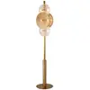 Lampadaire sur pied 6L Bronze et verre claire et ambré Hauteur 151cm