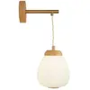 SEARCHLIGHT Applique ELLA 1L Bois et métal avec abatjour verre opale c...