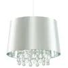 SEARCHLIGHT Cristal Plafond Pendentif Luminaire Salon Lampe Suspendue Art Soie Argent Projecteur