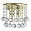 SEARCHLIGHT HANNA 2L Applique demi cercle métal doré et cristal clair ...