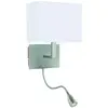 Searchlight HOTEL Slaapkamer Wandlamp met Leeslamp Zilver