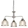 Searchlight - Bistro Ii, plafonnier 3 lampes, argent satiné, verre halophane argent satiné