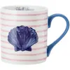 Mok, Beker, 0.28 L, Schelp, Strepen, Porselein - Mikasa