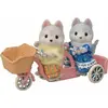 Playset Sylvanian Families Les frères et soeurs husky et leur tandem