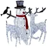 Monster Shop NL Kerstverlichting: Sneeuwpop + 2 rendieren - 100 LED - verlichte kerstfiguren hert ree buiten kerstversiering kerst lichtjes