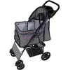 Monster Shop NL Poussette pour Animal de Compagnie - Tartan Bleu - Extérieur - Cadre en acier - Confort optimal - Jusqu'à 15 kg