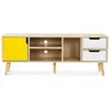 Meuble Tv En Bois - Design Scandinave - Haley Jaune