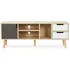 Meuble Tv En Bois - Design Scandinave - Haley Gris