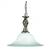 SEARCHLIGHT Suspension 1 ampoule Cameroon, en laiton antique et verre marbré