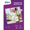 Papier créatif AVERY 40 Etiquettes pour bouteille 12x9cm