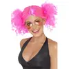 Smiffys Perruque a couettes rose annee 80