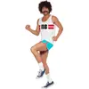 Smiffys 118118 Costume du coureur, avec short et haut, M, Blanc