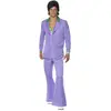 SMKMI Smiffys Costume lavande des années 70, veste avec fausse chemise et gilet, pantalon