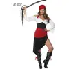 Smiffys Costume jeune pirate coquine avec jupe, haut, ceinture et foulard, Noir