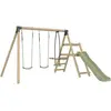 TP Toys Station de jeux - Ajonc - 2 balançoires vis-à-vis - Toboggan - Kit d'ancrage - H.190 cm