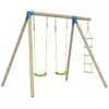 TP Toys Portique balandier - H.224 cm - 2 balançoires - Échelle corde - Kit d'ancrage