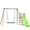 Aire De Jeux En Bois Avec Balançoire Nid D'Oiseau Géant, Toboggan Et K...
