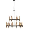 ELSTEAD Quintatesse Kronleuchter Willow E14 40W Steel, noir de carbone avec or h: 82.1cm Ø91.4 cm Réglable de hauteur dimmable