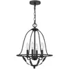 QUOIZEL Lampe suspendue Bradbury E14 40W Steel Gris cendre b: 40,5 cm Ø40,5 cm Hauteur dimmable réglable