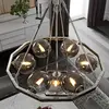 ELSTEAD Quintesse Chandelier Harper E14 40W Steel, nickel poli Platters de verre fumeurs h: 90,8 cm Ø81.3 cm Hauteur dimmable réglable
