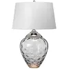 ELSTEAD Lampe de table de Quintatesse Samara E27 40W 3000K Steel, nickel poli Gris clair artificiel en soie h: 71,5 cm Ø45,7 cm avec interrupteur