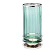 ELSTEAD Lampe de table de Quintatesse Arno GX53 9W 3000K Steel, nickel poli Verre Prismatique verte l: 17,1 cm h: 36,4 cm Ø17.1cm avec interrupteur