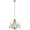 KICHLER Kronleuchter Deryn E27 40W Steel, verre en verre Grey antique vieilli l: 61,1 cm b: 61.1cm Ø61.1cm Hauteur dimmable réglable