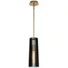 ELSTEAD Kichler LED Pendelarmatuur Linara | 1X E27 Max 60W | Dimbaar | Black & Natural Brass