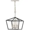 ELSTEAD Lampe suspendue de Quintatesse Stinson E14 40W Steel & Crystal, noir, nickel poli h: 43.4 cm Ø33 cm Hauteur dimmable réglable